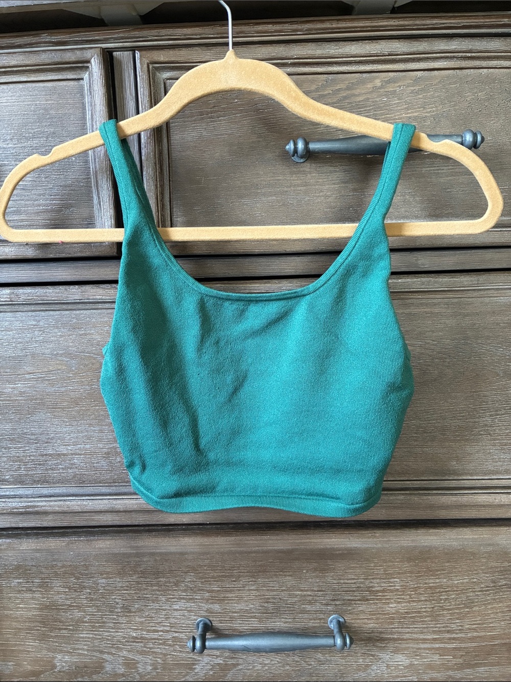 Babaton Green Scoop Neck Crop Bralette